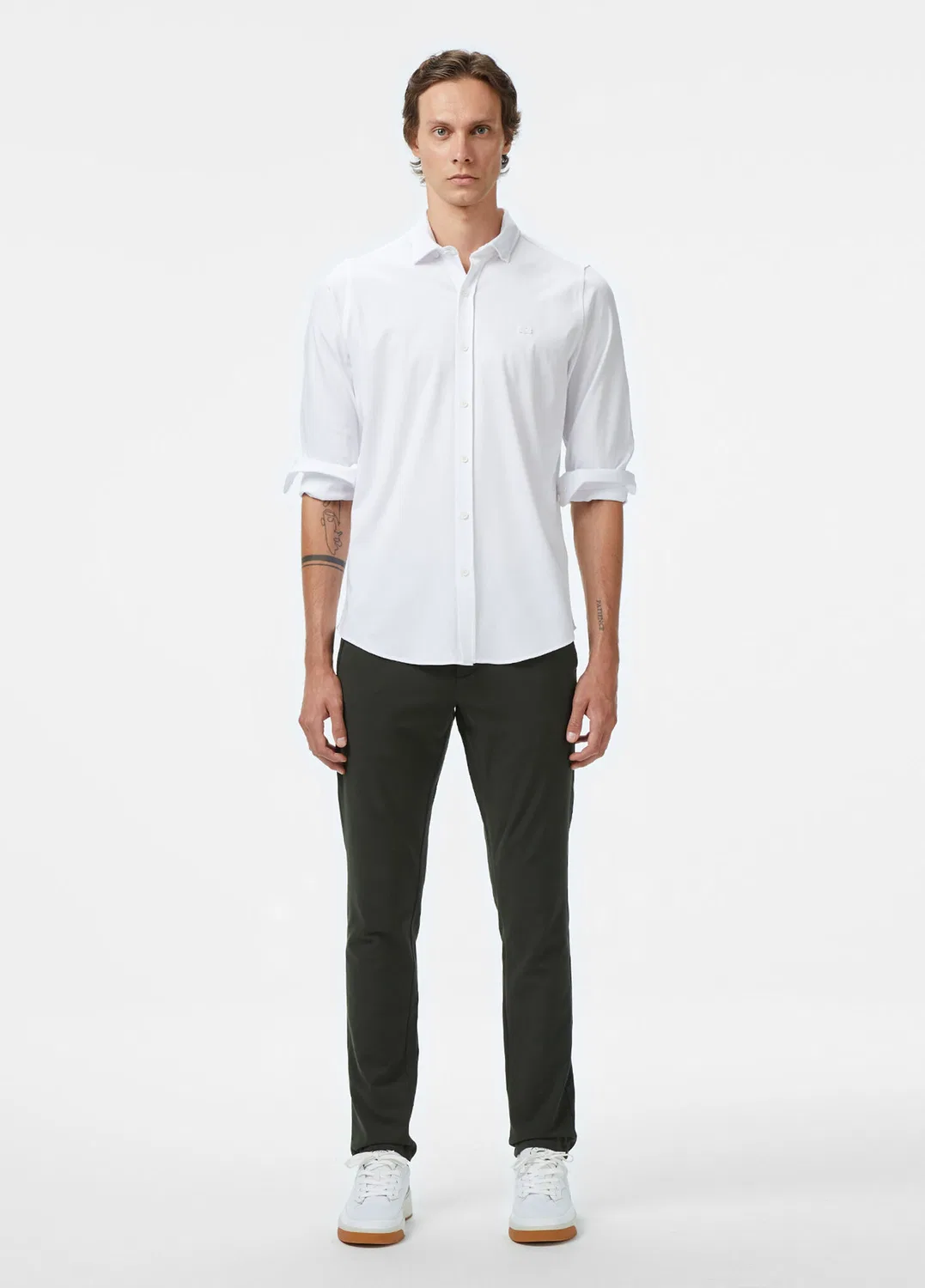 Брюки slim fit Lacoste, хаки — фото 3