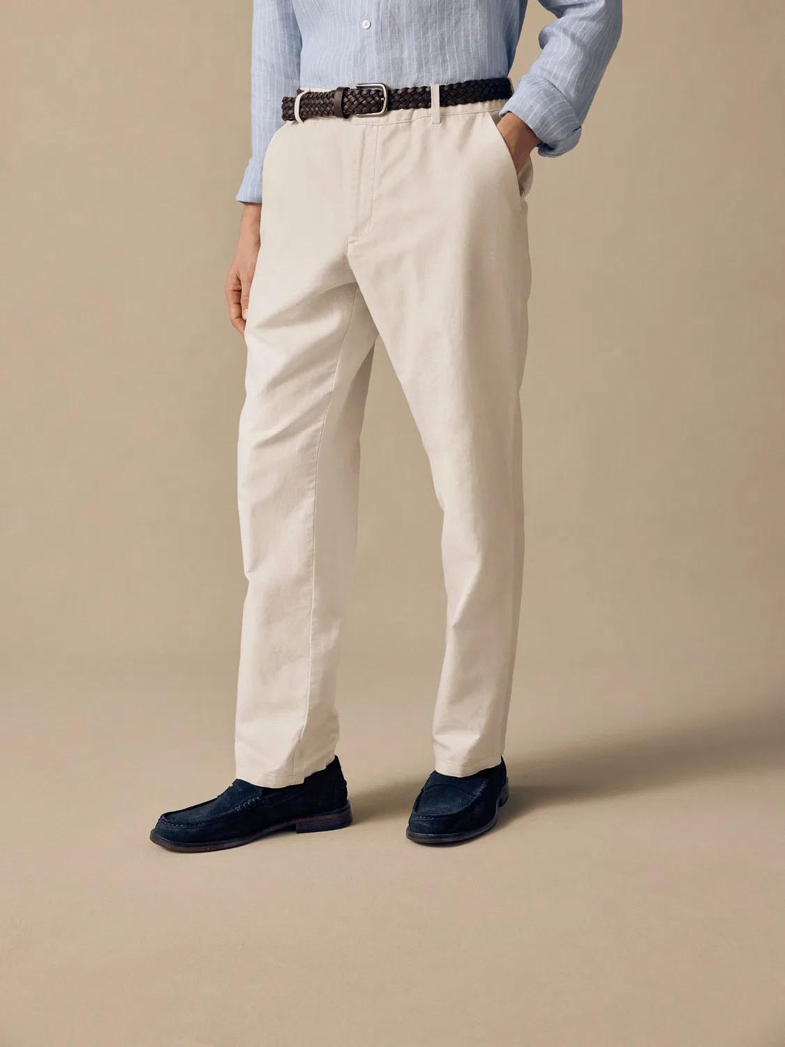 Брюки из льна и хлопка Regular Fit Next, экрю