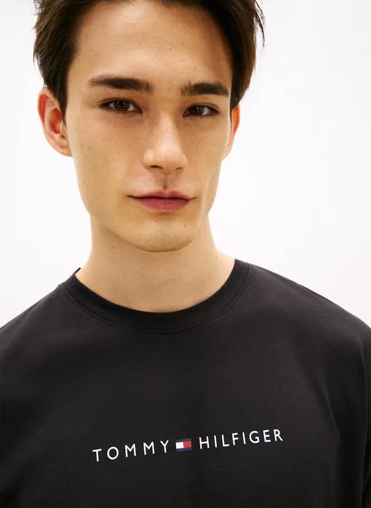 Футболка домашняя с логотипом Th original logo lounge Tommy Hilfiger, черный — фото 3
