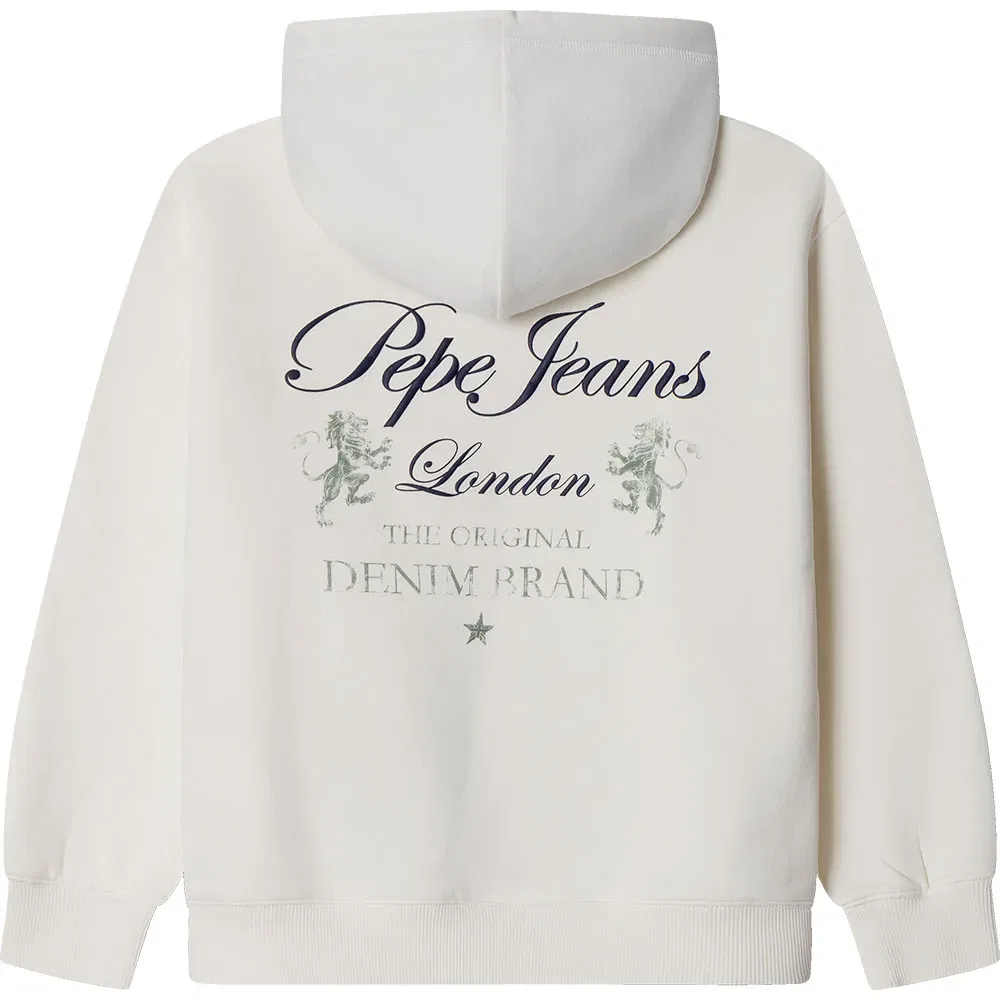 Детское худи для мальчиков с центральной молнией Pepe jeans Tate, White — фото 2