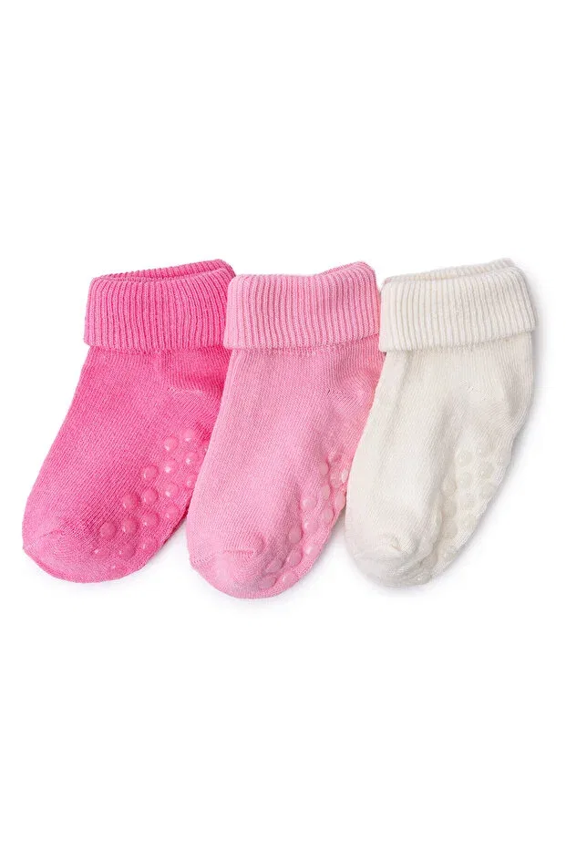 Детские носки для девочек рваные модель 3-piece curly socks Ebebek Hello Baby, Pink
