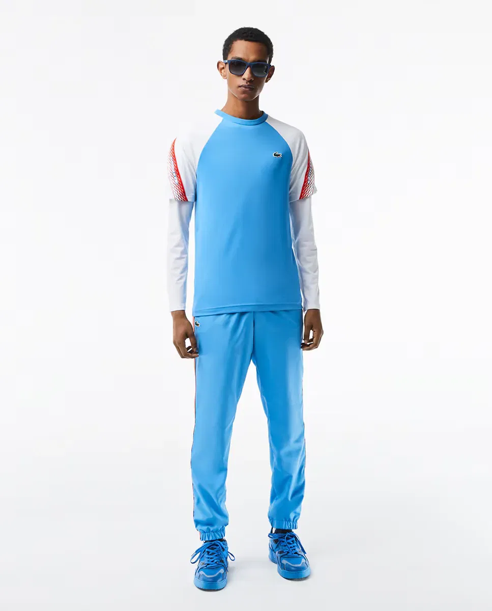Мужская футболка Lacoste Sport с принтом, технология ultra-dry, Azul