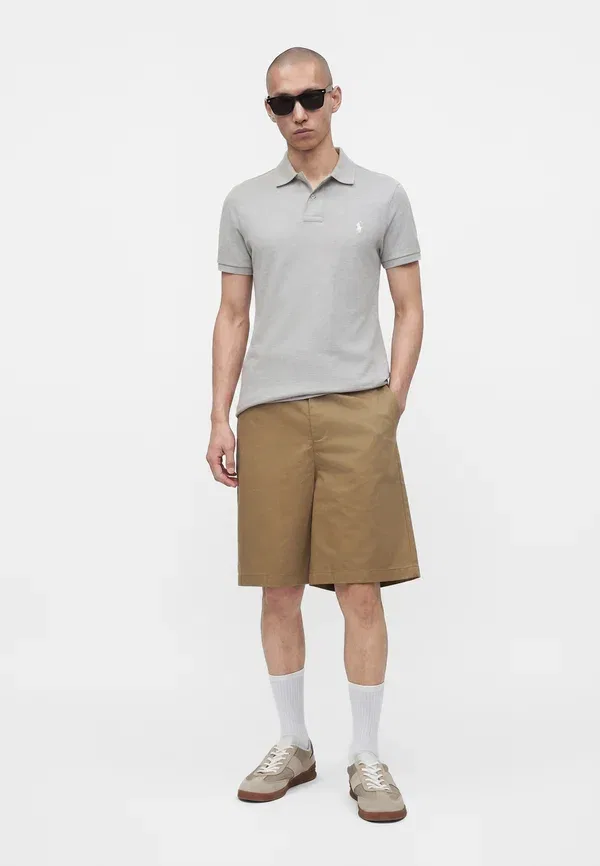 Поло из пике хлопковое Slim fit polo shirt Polo Ralph Lauren, серый — фото 2