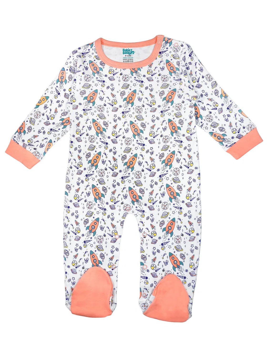 Комплект детский из 5 предметов с хлопком, модель 5 Piece Set, Babies Basic, персиковый — фото 2
