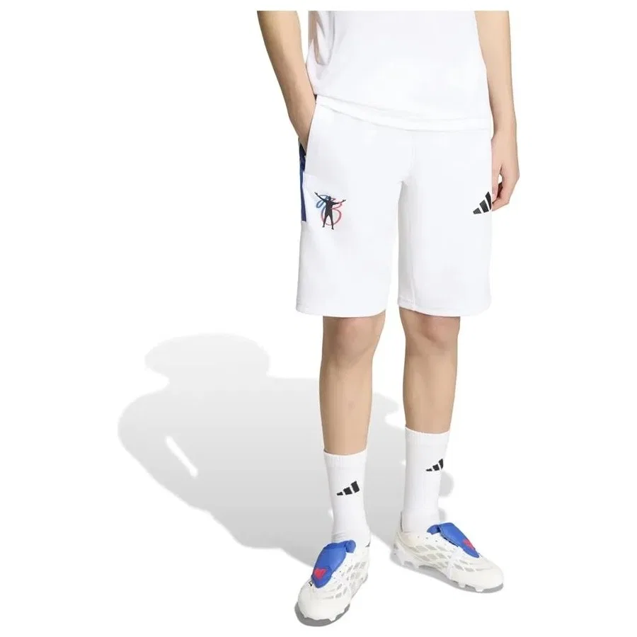 Детские шорты для спорта с принтом Jb Hot Sho Y adidas, Белый — фото 2