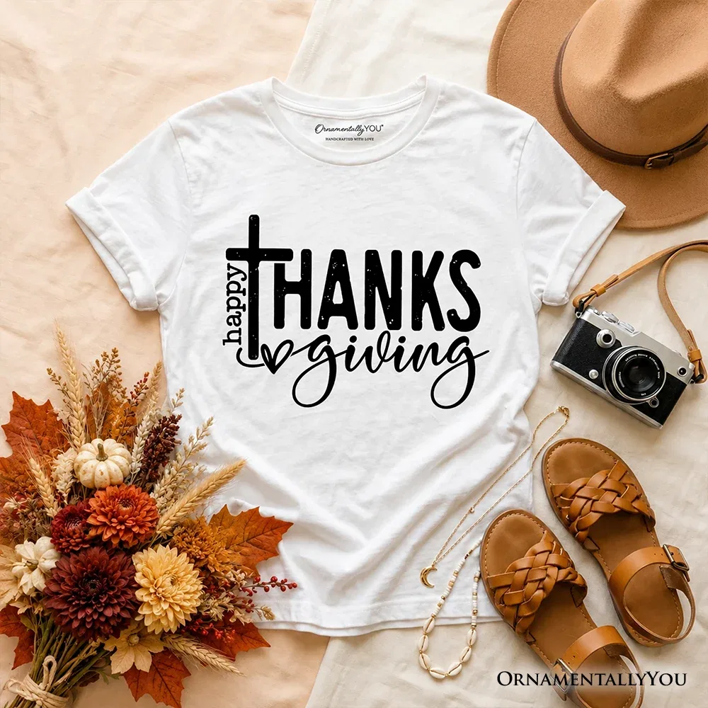Детская футболка с принтом Happy Thanksgiving OrnamentallyYou, White