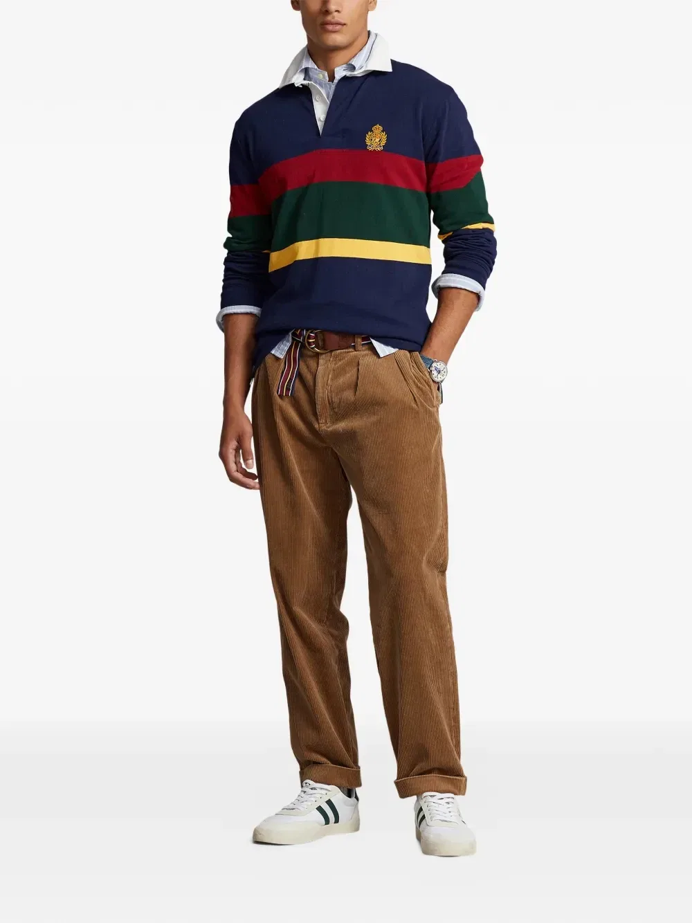 Вельветовые брюки со складками POLO RALPH LAUREN, коричневый — фото 2