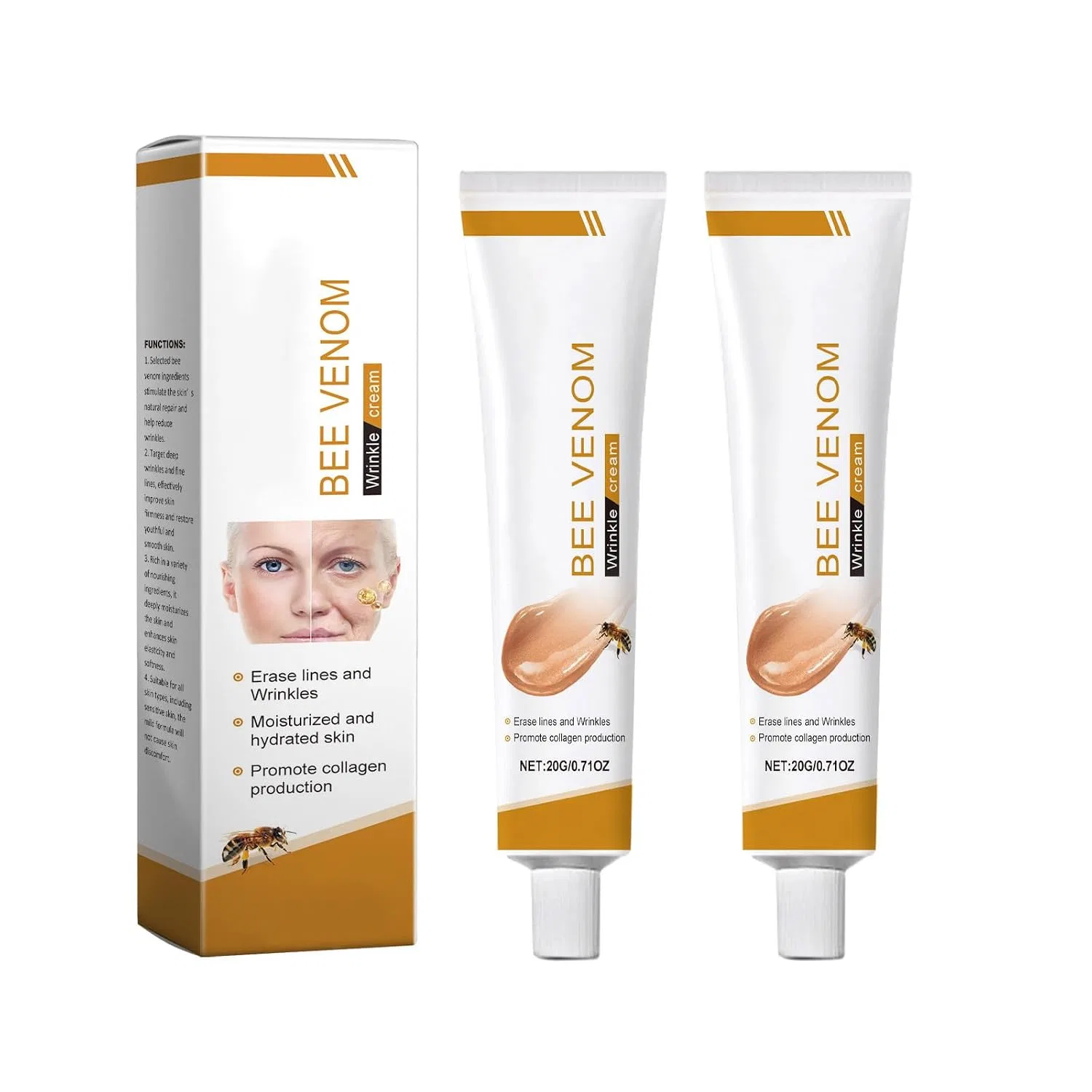 Крем для лица Anti-Wrinkle, Bee Venom, 20 г, 2 шт Generisch