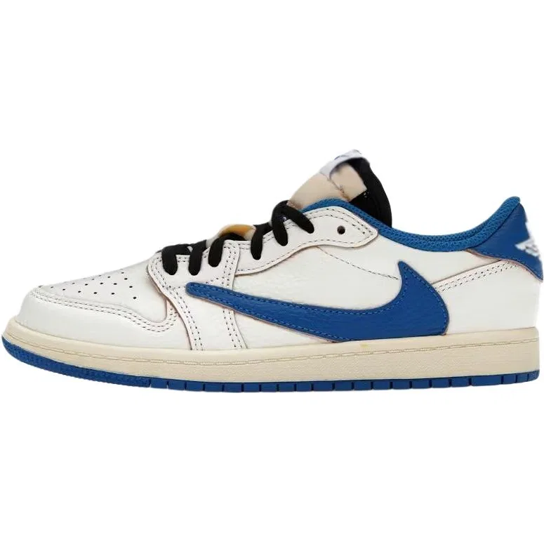 Детские кроссовки для мальчиков кожаные Air Jordan 1 Jordan, White Blue