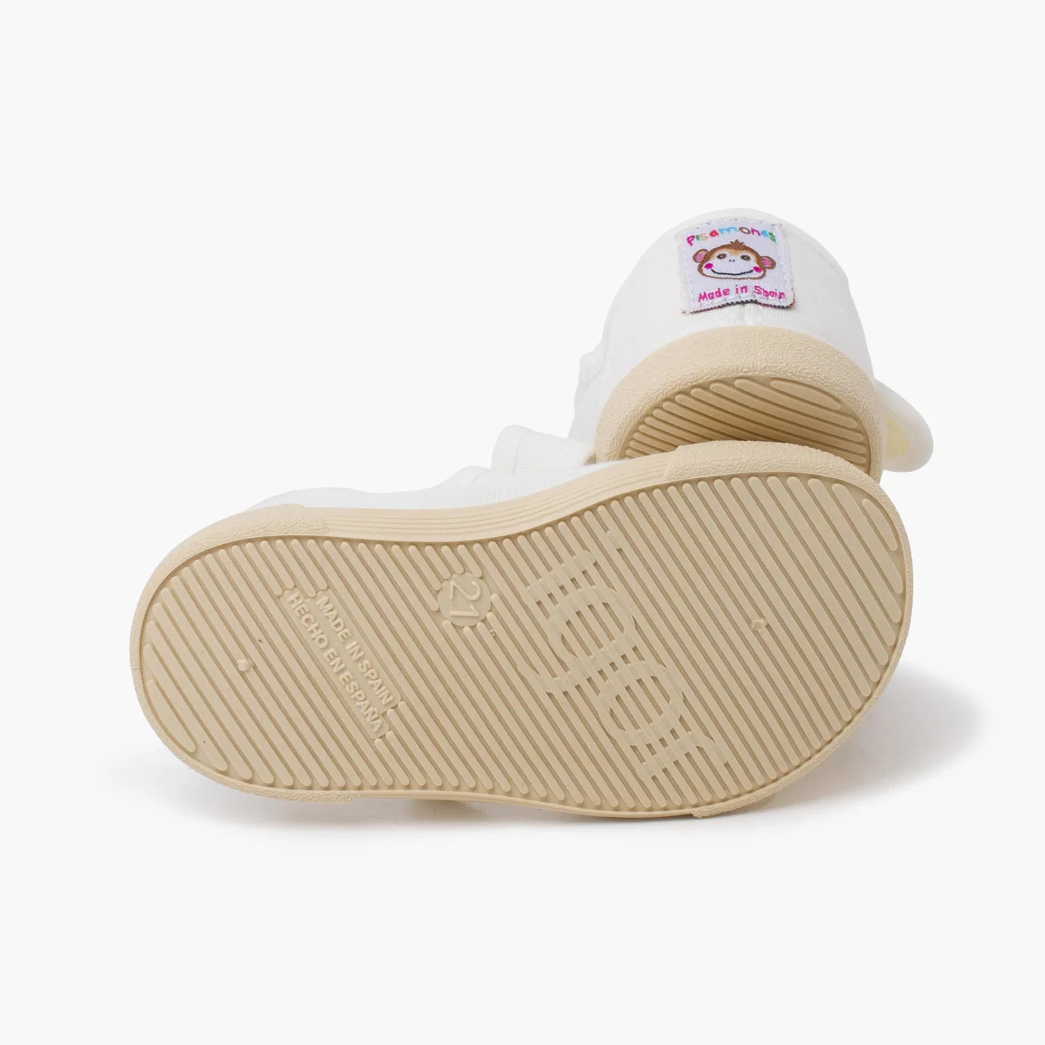 Детские балетки для девочек без каблука Pisamonas Barefoot Canvas Soft Strap Ballet Flats, White — фото 3
