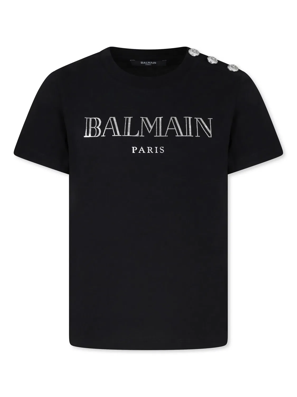 Футболка из органического хлопка с логотипом Balmain, черный