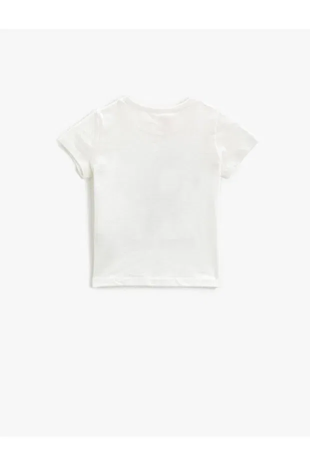 Детская футболка для девочек хлопковая Basic Koton, White/002 — фото 2