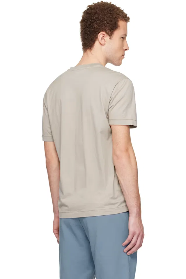 Бежевая футболка из хлопкового трикажа 2100027 60/2 Stone Island — фото 3