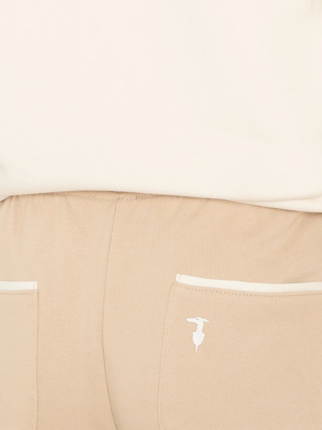 Спортивный костюм с вышитым логотипом Trussardi Junior, нейтральные цвета — фото 4