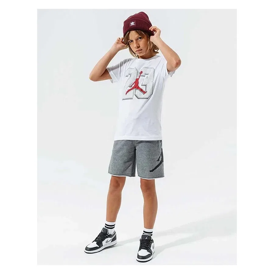 Детские спортивные шорты из футера с принтом Jordan Jumpman Nike, Серый — фото 4