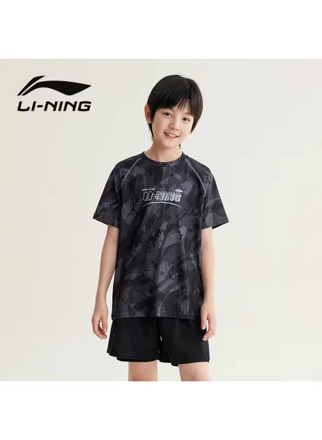 Плавки детские для мальчиков с принтом для серфинга Li-Ning, черный — фото 2