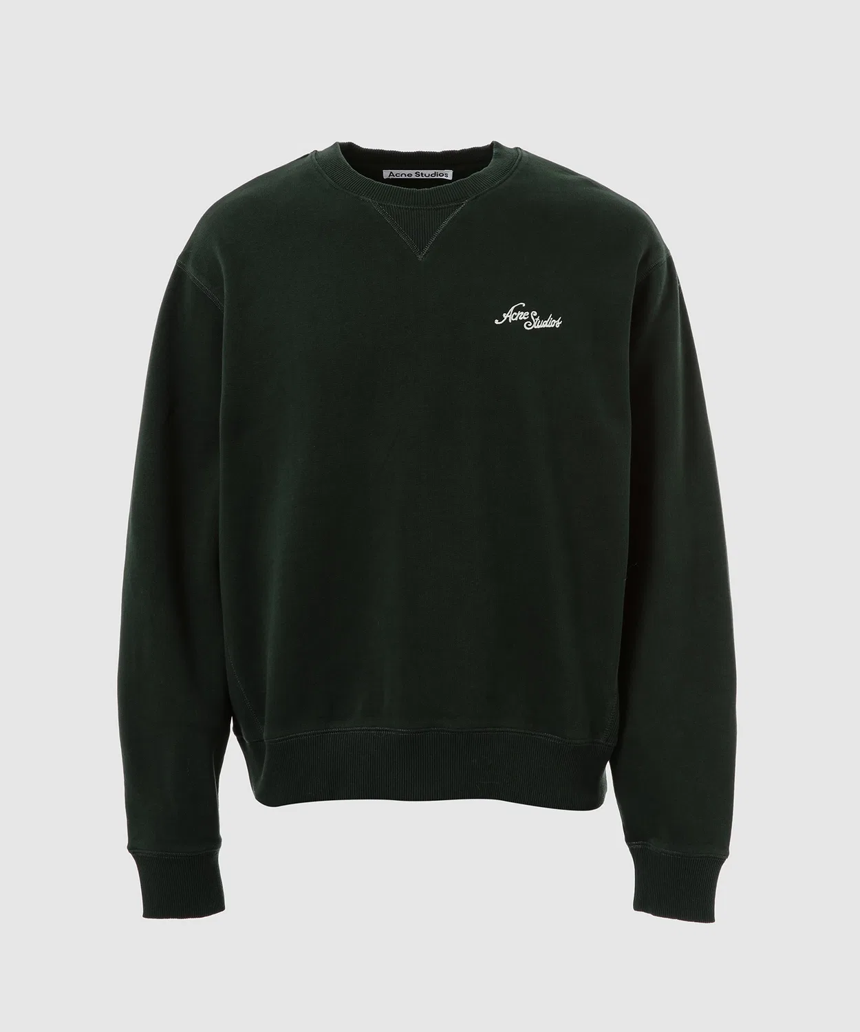 Мужской свитшот из футера с вышивкой Acne Studios, Dark Green