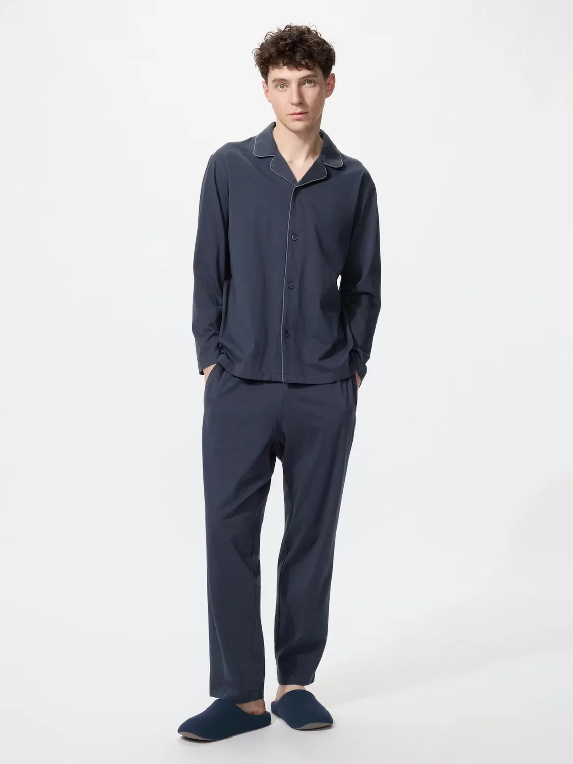 Пижама Uniqlo airism, Хлопковая, Оливковый — фото 2