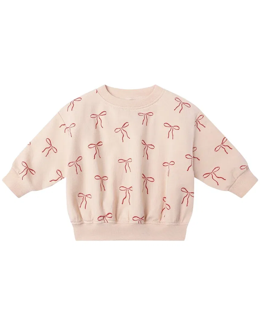 Детский свитшот из флиса с принтом Quincy Mae Relaxed Fleece, красный