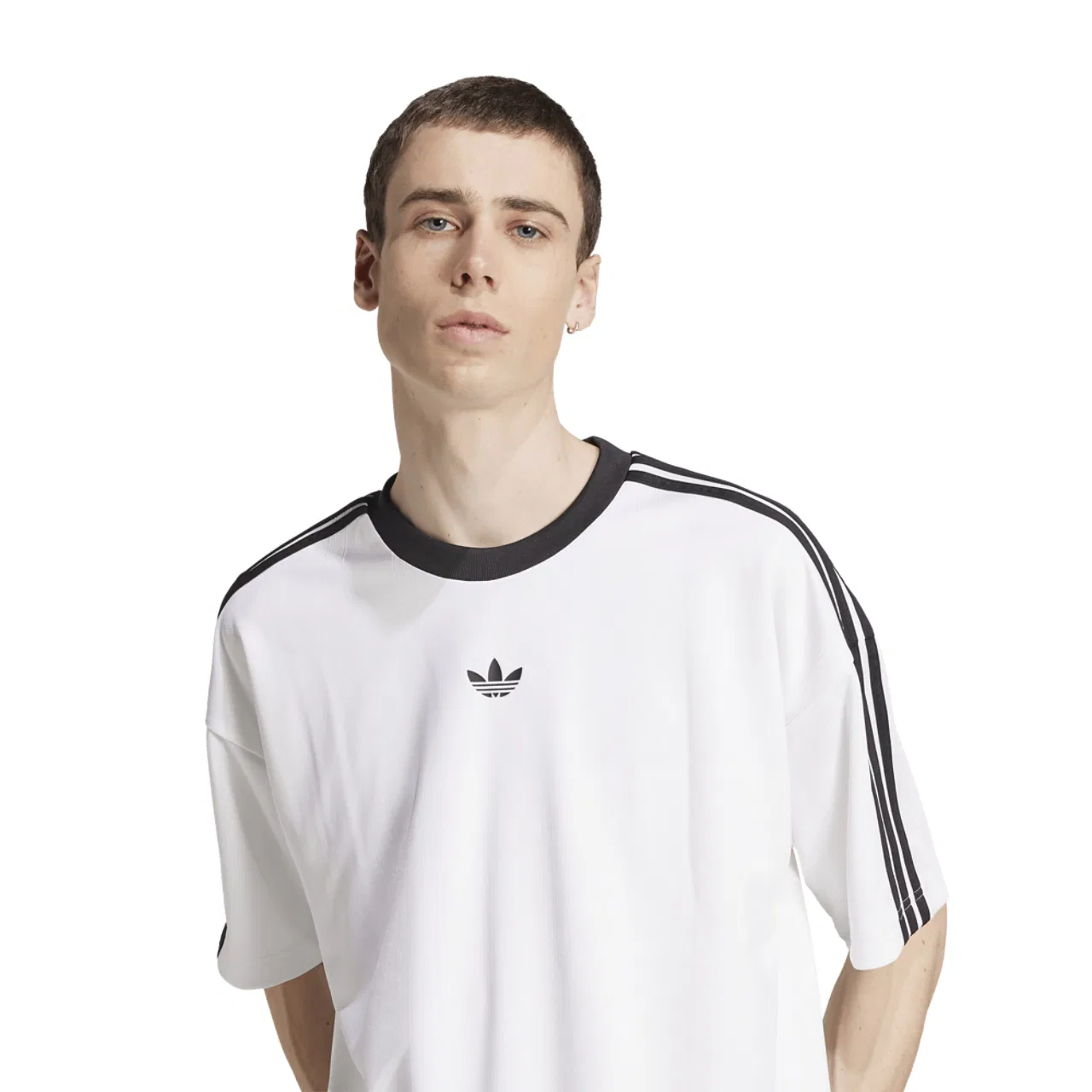 Мужская футболка свободного кроя Jacquard Jersey Adidas, черно-белый — фото 3