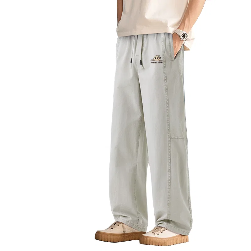 Детские штаны свободного кроя с завышенной талией Tonlion, Цвет Pure Cotton Scimitar Pants Apricot