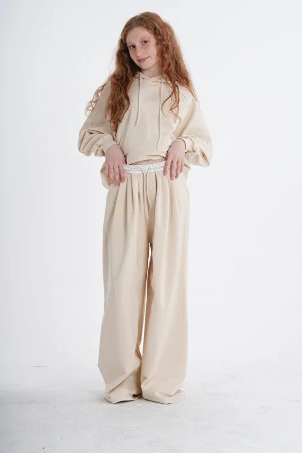 Детский комплект для девочек оверсайз Haykids, Beige