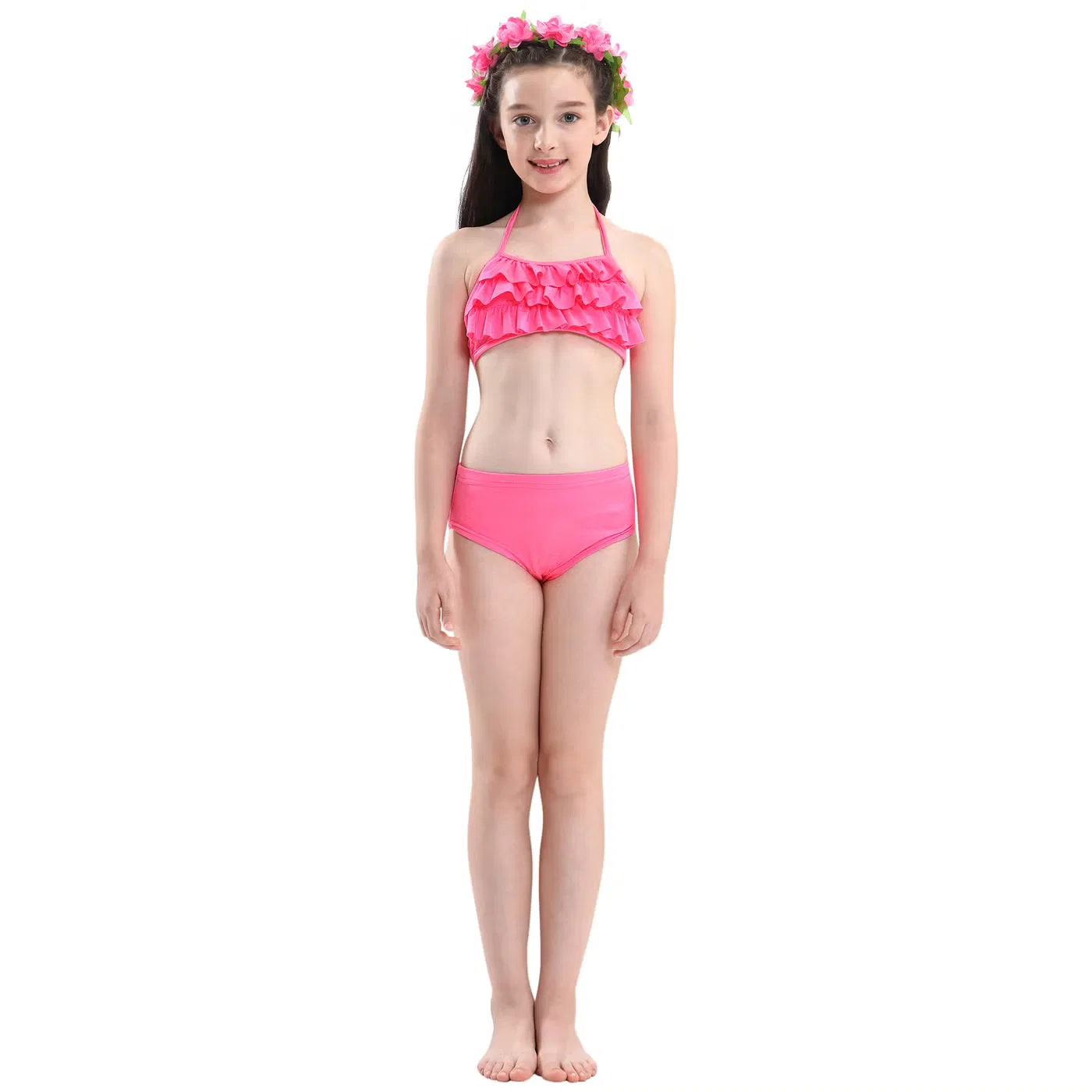 Комплект купальников с бретелями 3-Piece mermaid swimming suit with bikini set Jolly, розовый — фото 3