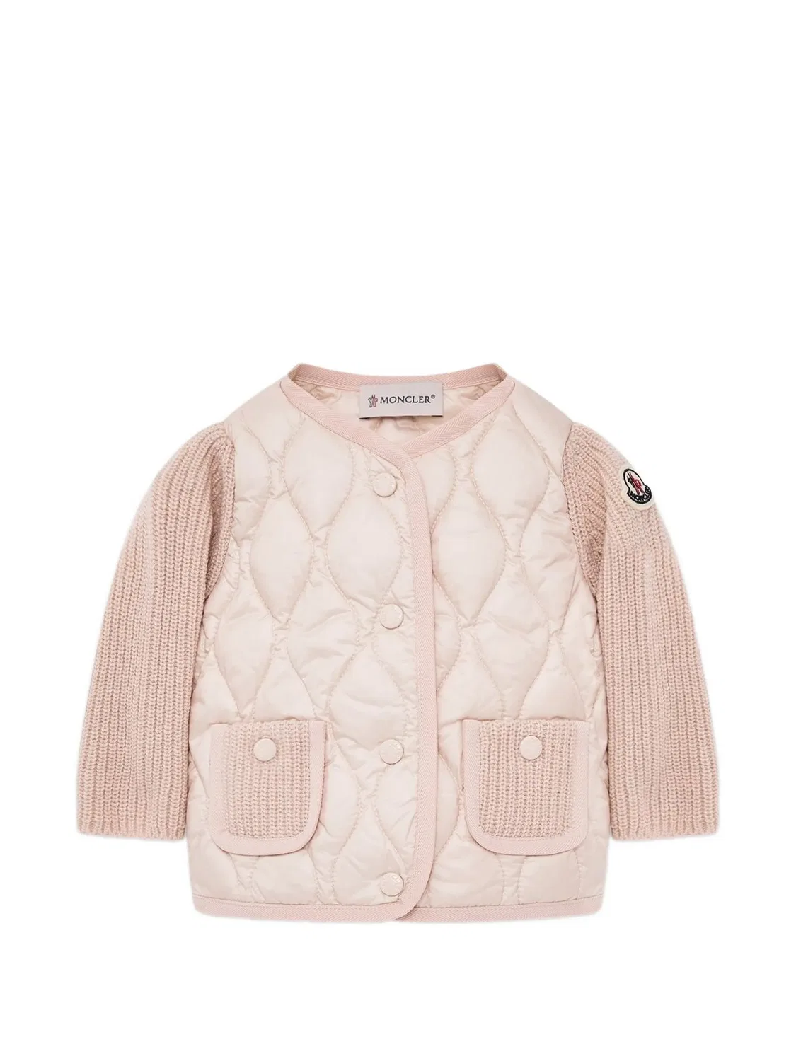 Moncler Кардиган с стеганым корпусом, розовый