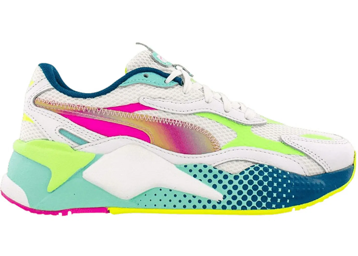 Детские кроссовки Lifestyle RS-X3 WR Puma, White/Elektro Green/White