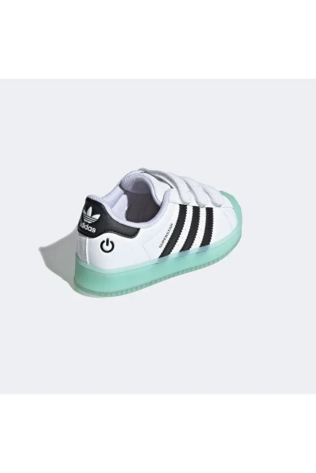 Детские кроссовки для мальчиков с подсветкой Adidas, Cloud White / Semi Flash Aqua — фото 3