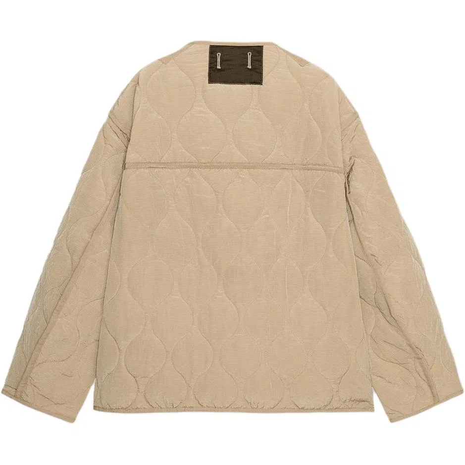 Женская куртка-пуховик с длинным рукавом ZW Series ZARA, Light Beige Yellow/Khaki — фото 3