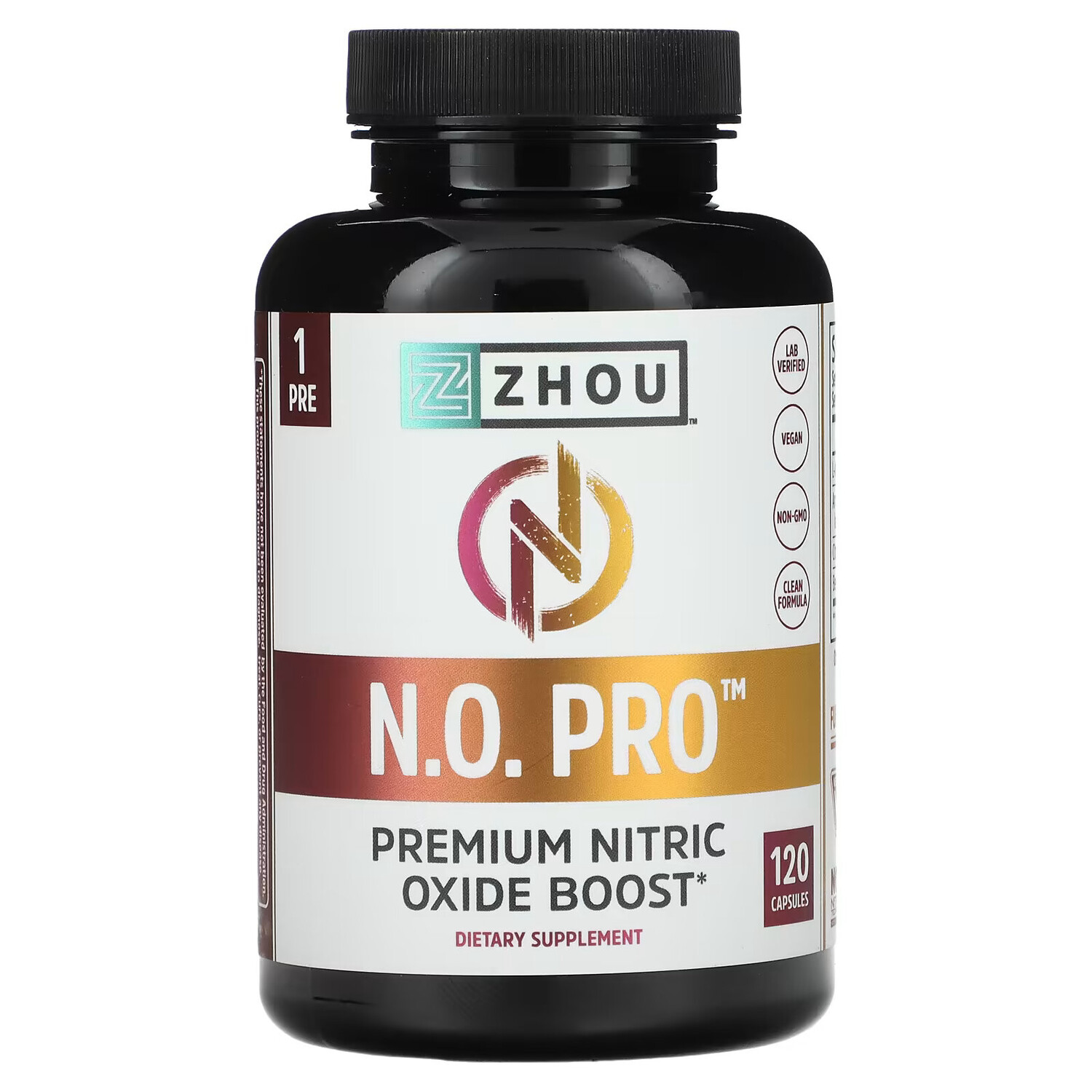 

Zhou Nutrition, Смесь N.O. Pro, добавка с оксидом азота премиального качества, 120 капсул