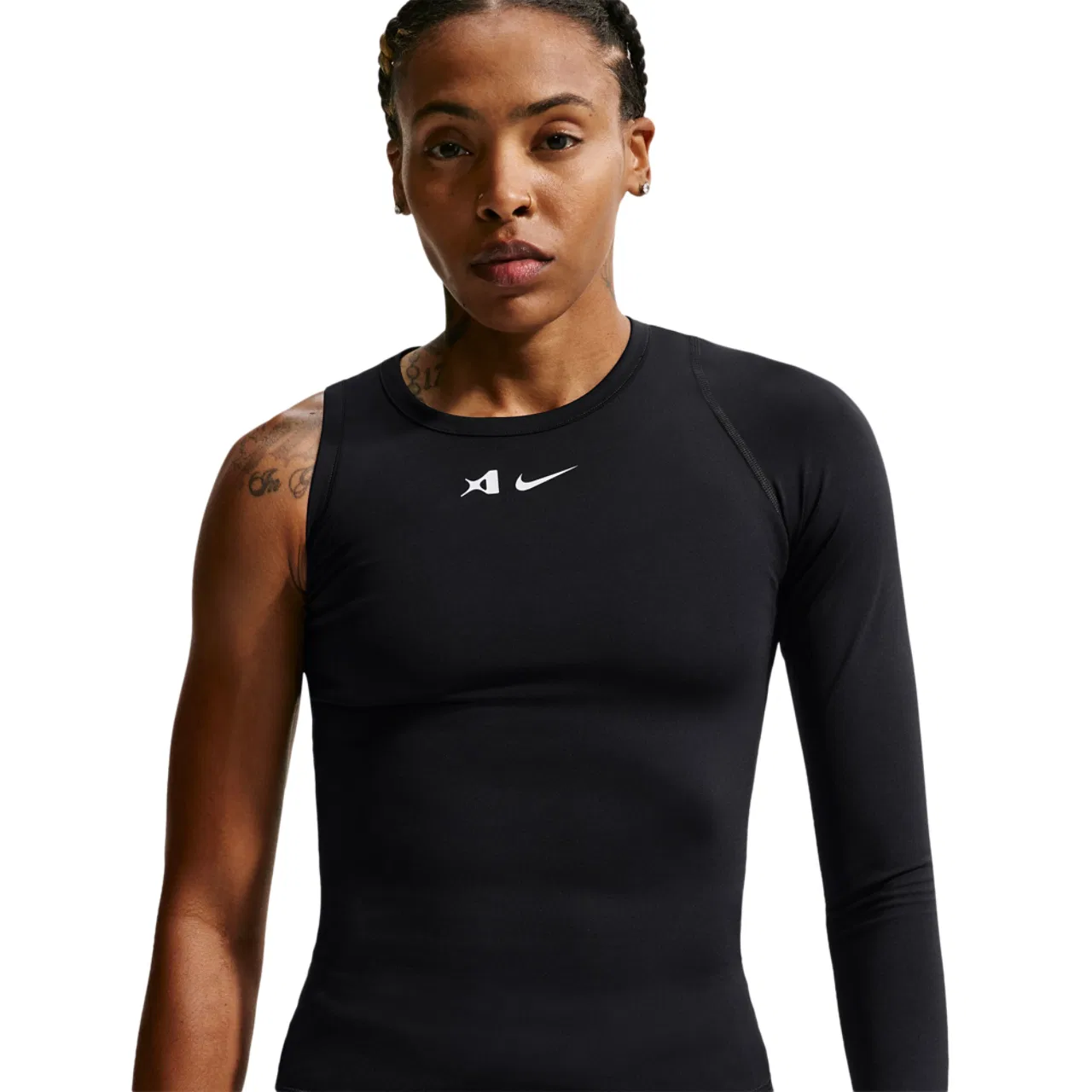 Асимметричная футболка женская A'Ja Dri-FIT Nike, черный/белый