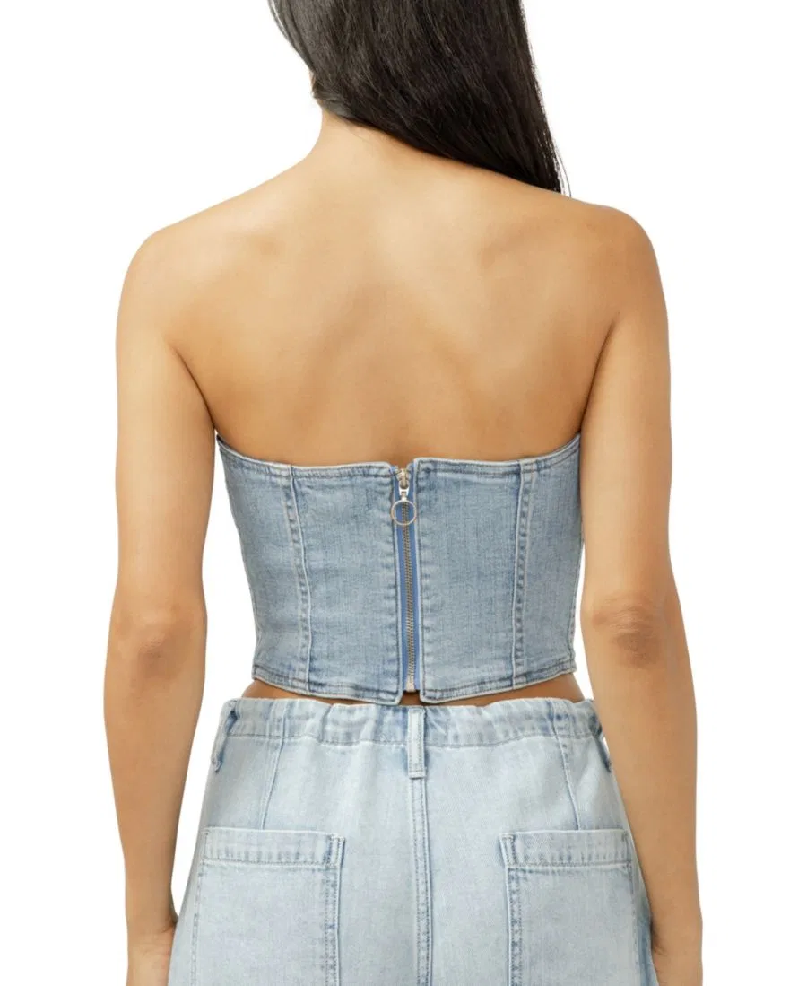 Женский корсетный топ из денима, без бретелей Silver Jeans Co., Mazatlan — фото 3