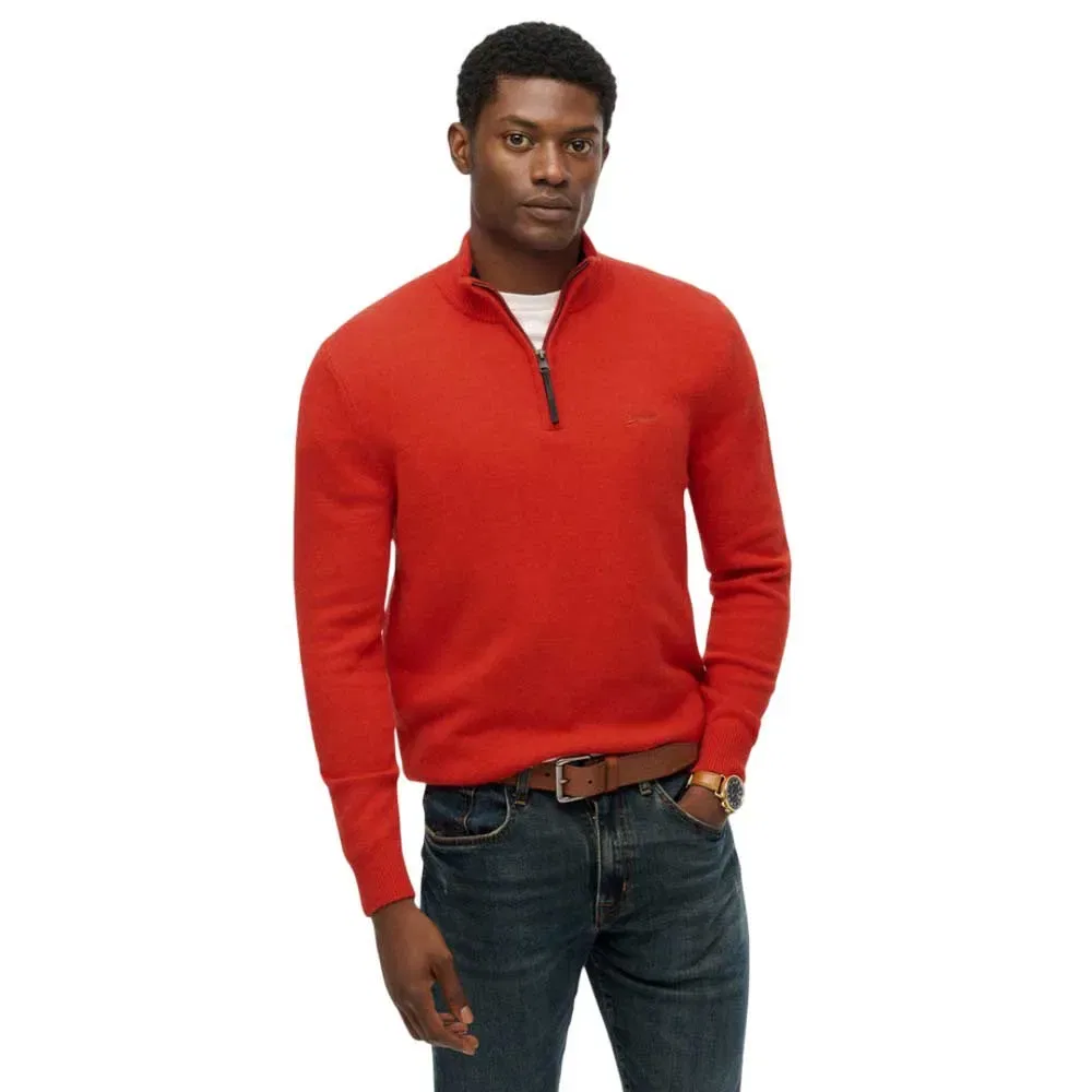 Свитер с полузамком Superdry Wool Blend Superdry, оранжевый