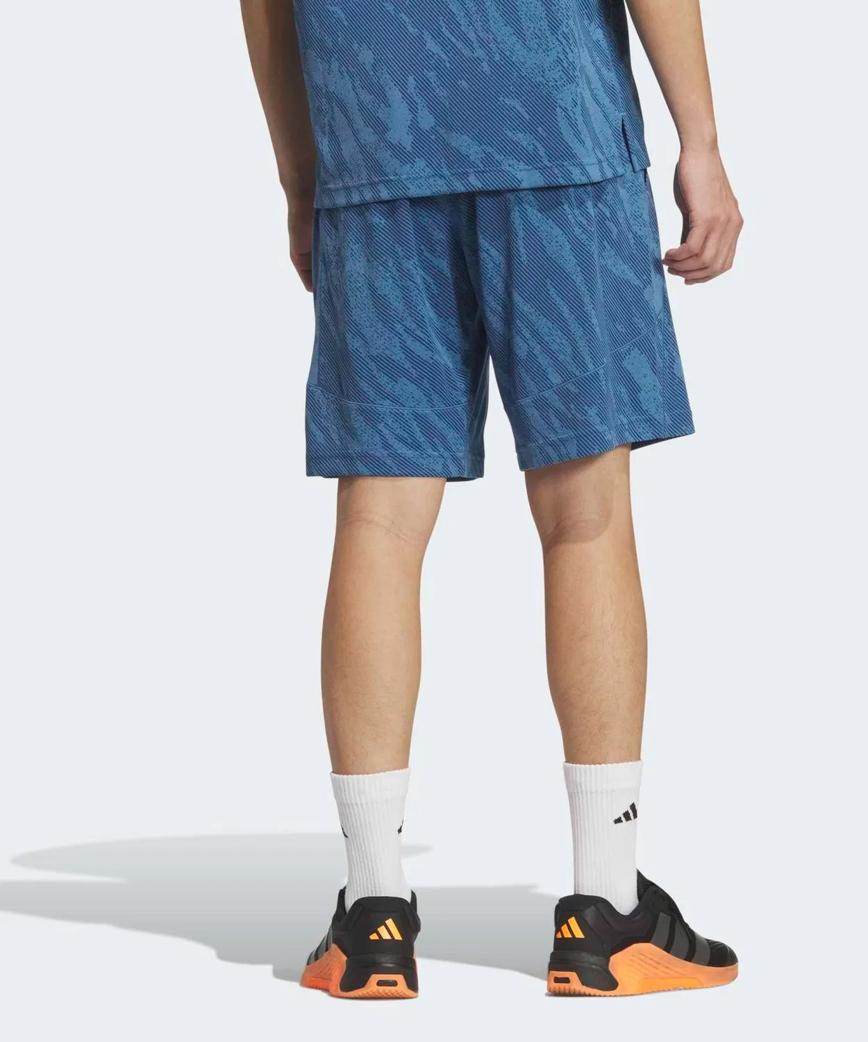 Мужские шорты с принтом Tech Essentials Cool Touch Regular Fit Camo AOP 9 Inch Adidas, Blue — фото 2