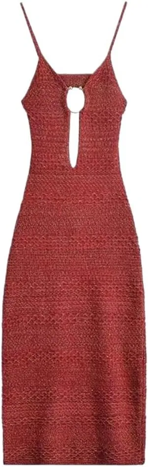Женское мини-платье с вырезами и открытой спиной Generic, Claret
