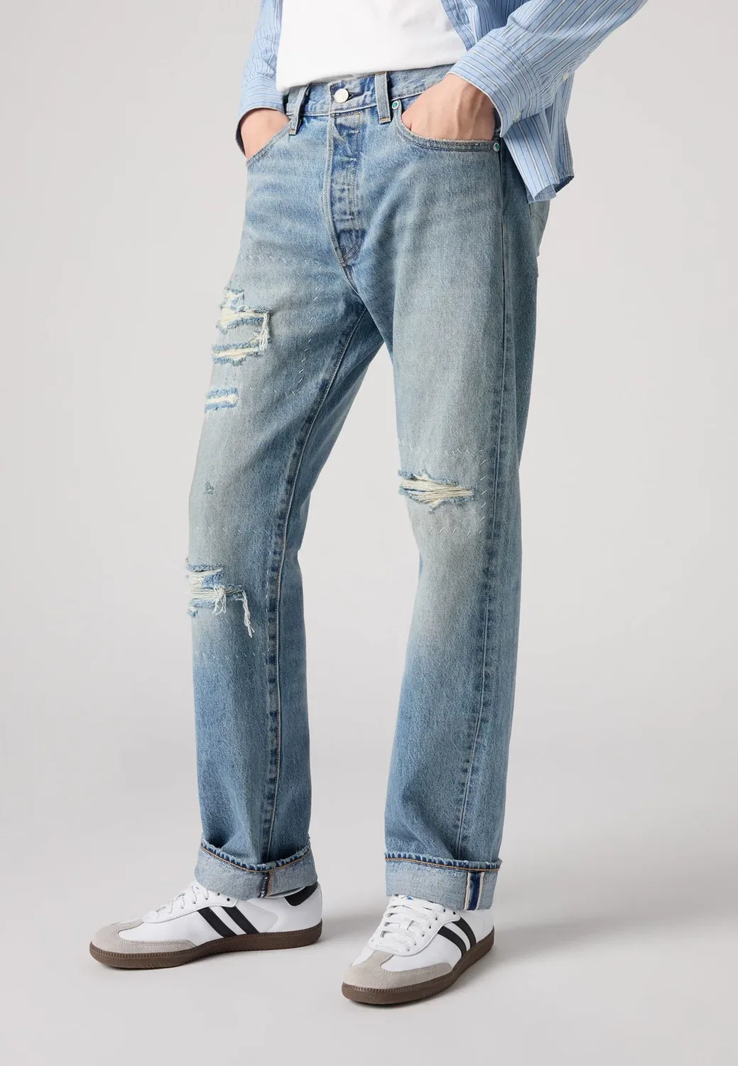 Оригинальные джинсы 501 прямого кроя Levi'S, Turquoise Rivet Dx Selvedge
