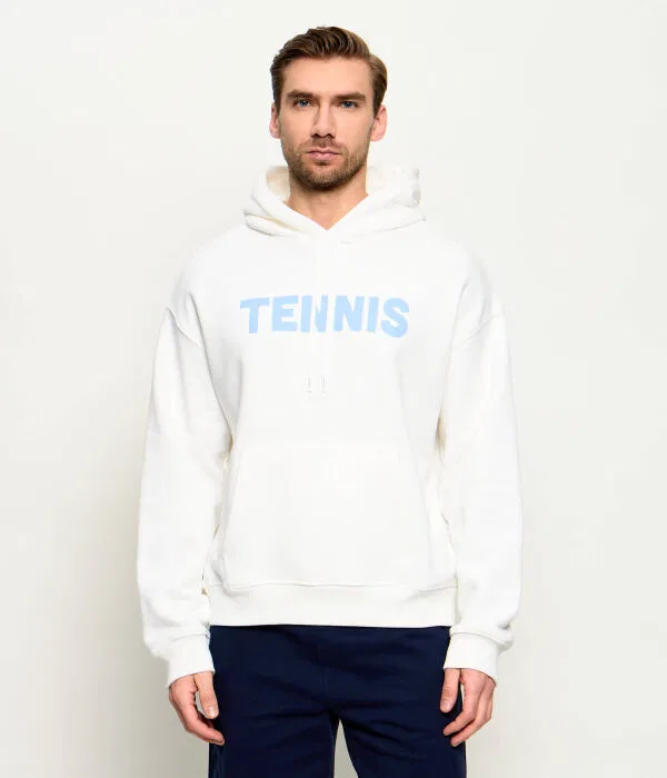 Толстовка-худи Lacoste, свободный крой, белый