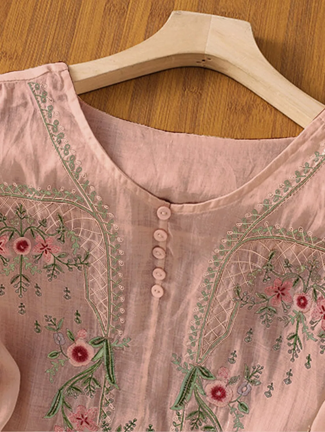 Женская блузка с вышивкой Estate 3/4 Lunghezza Manica Girocollo Camicetta Casual Tunica Larga, Rosa Di Loto — фото 4