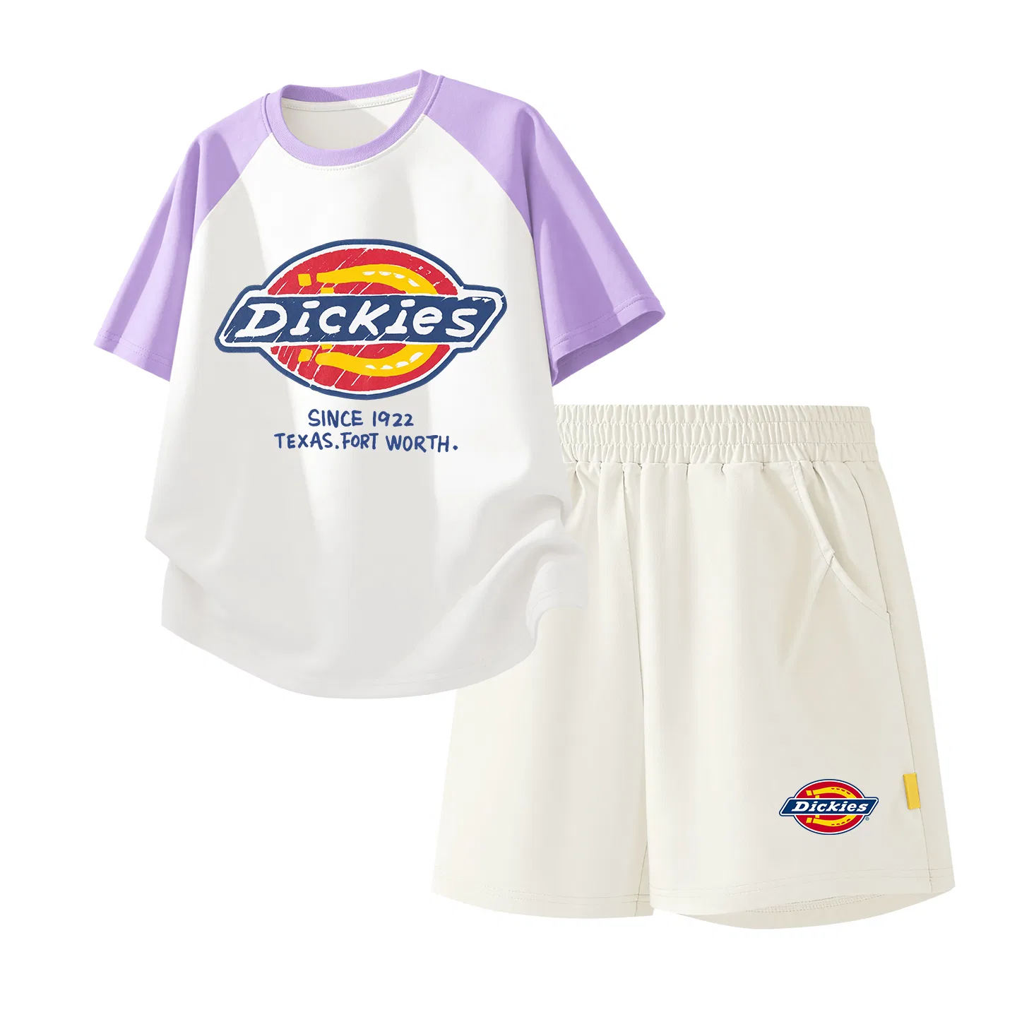 Детский спортивный комплект с принтом Dickies, S Wax Label Purple White+S Label K_Bottom Right Mist White