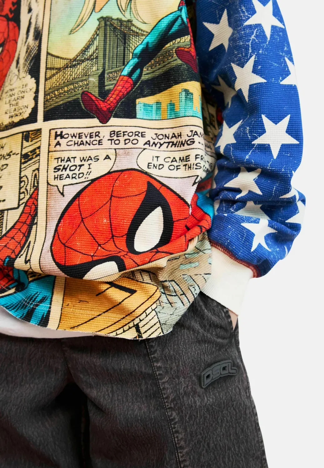 Футболка с принтом из комиксов Marvel, с длинными рукавами Desigual, White — фото 2