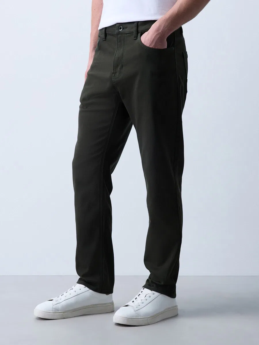 Джинсы Next Slim fit темно-зеленого цвета — фото 2