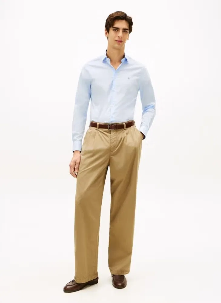 Рубашка с контрастным воротником Slim Fit Tommy Hilfiger, голубой — фото 4