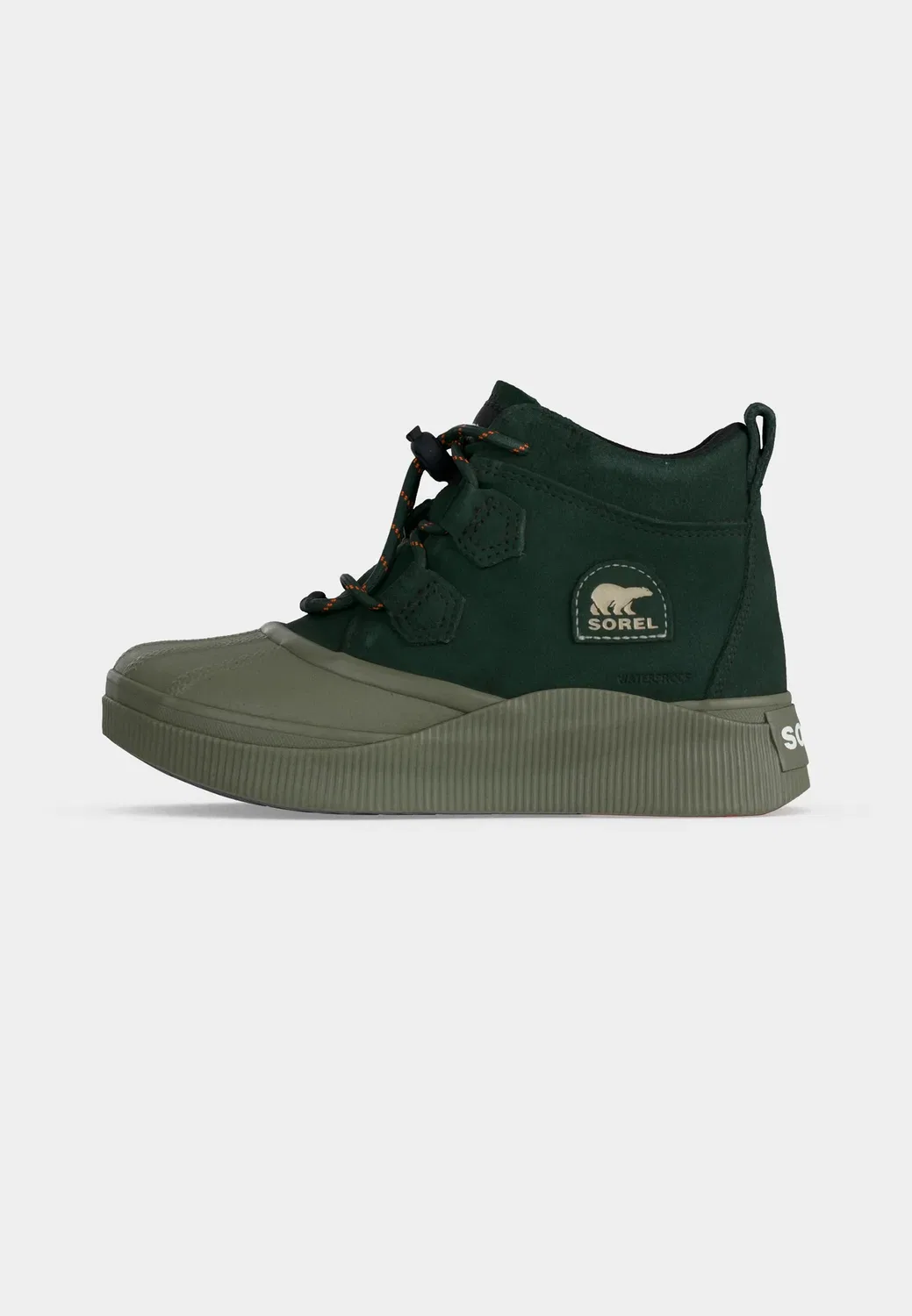 Big kids out n about iv classic wp unisex - lace-up ankle boots Sorel, Deep Woods/Stone Green — фото 2