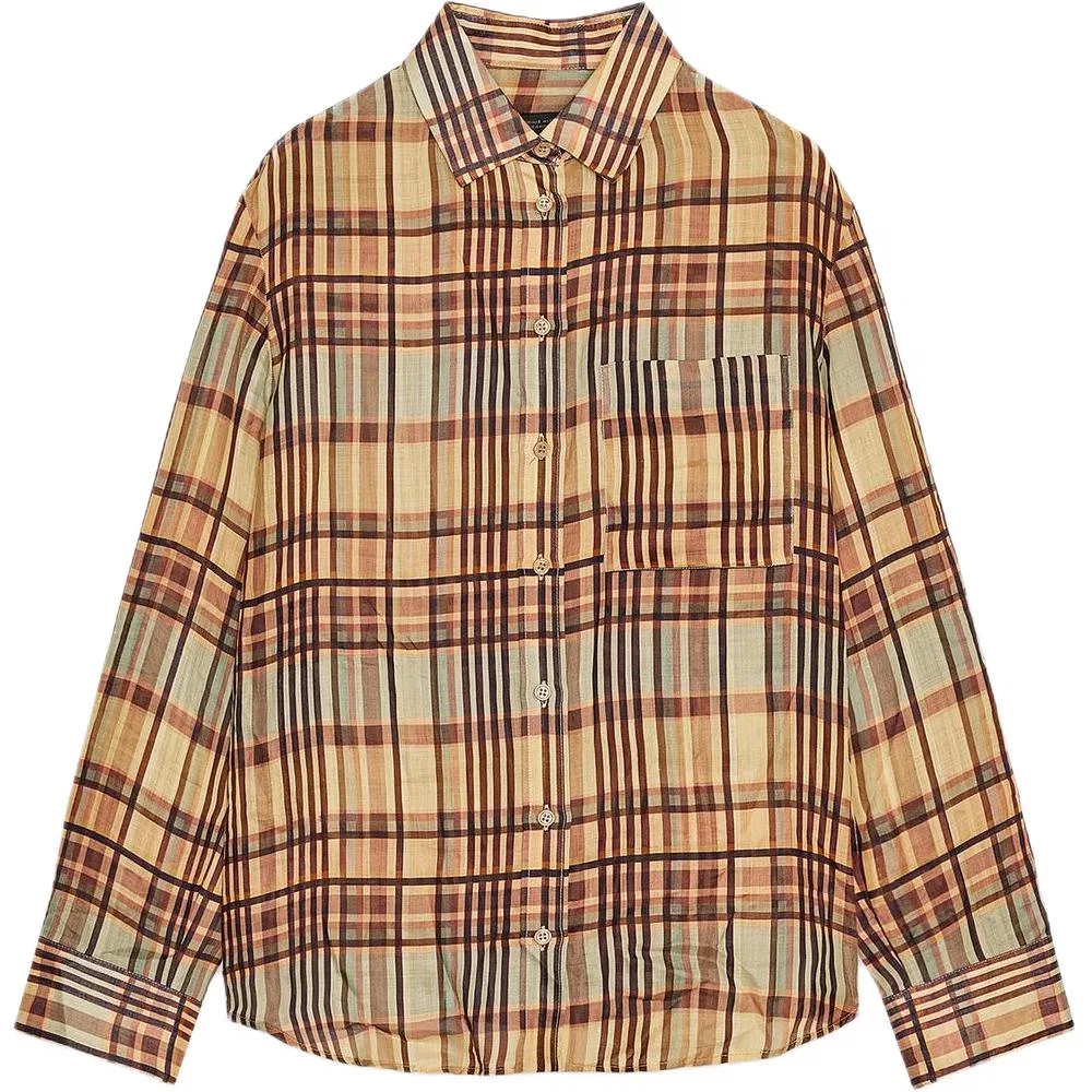 Женская рубашка с отложным воротником Yellow ZARA, Желтый