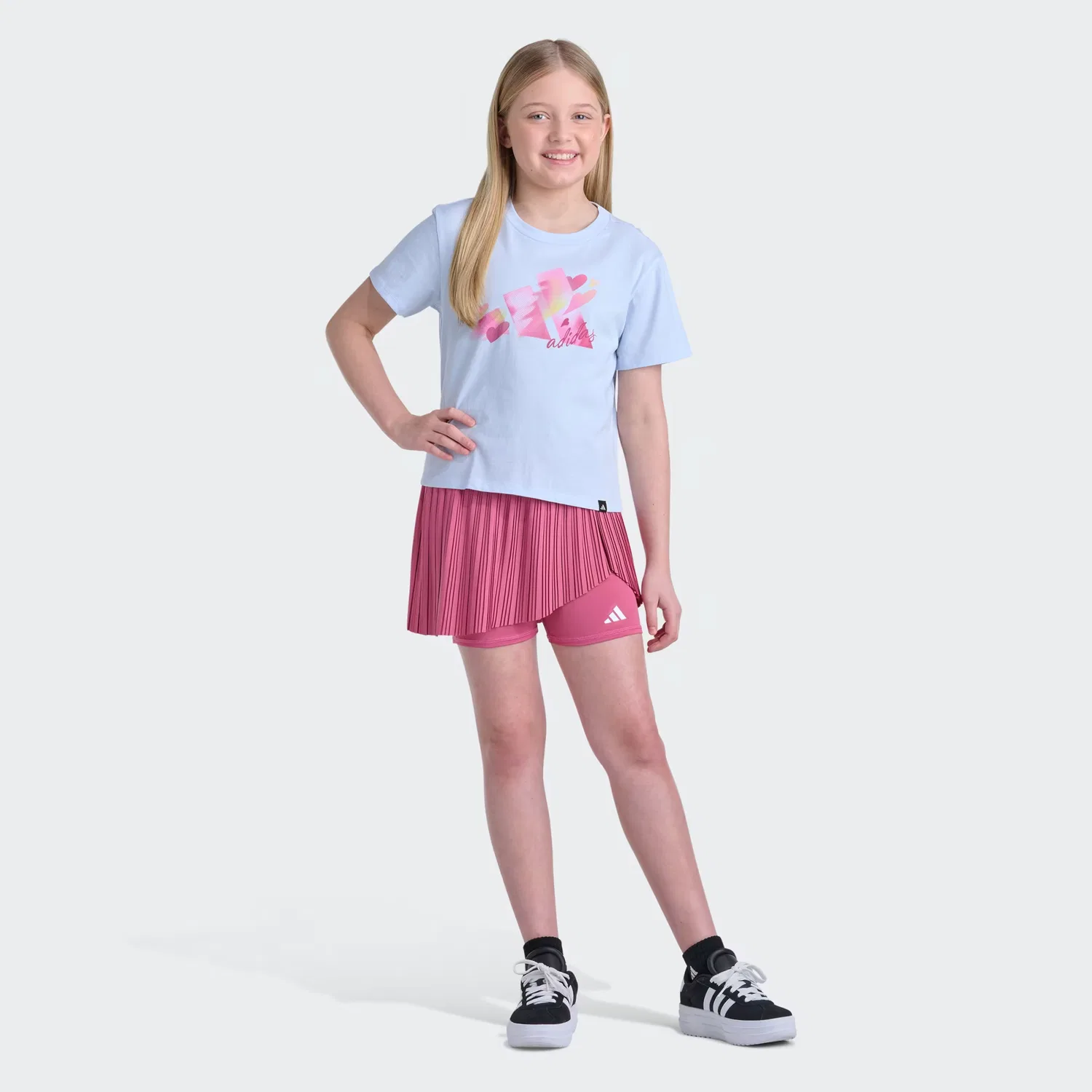 Детская футболка с принтом и коротким рукавом Adidas Sportswear, небесно-голубой — фото 3