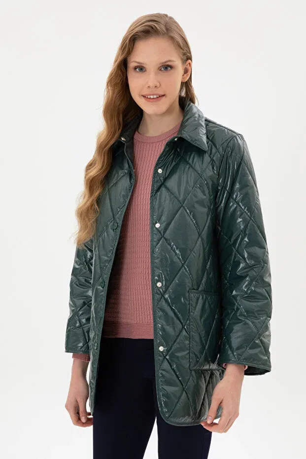 Женское пальто с длинным рукавом U.S. Polo Assn., Dark Green — фото 3
