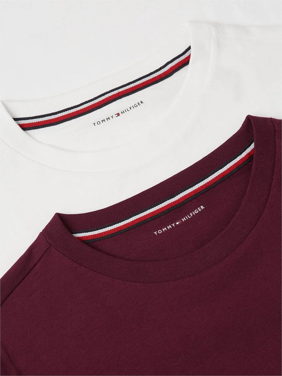 Топ TOMMY HILFIGER бордового и белого цвета — фото 2