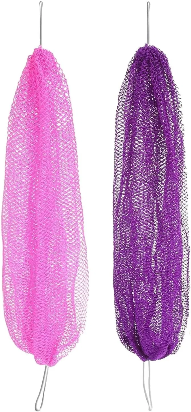 Сетчатая мочалка для спины, XAGMODSHN, 2 шт, 20x60 см, Rose — фото 4